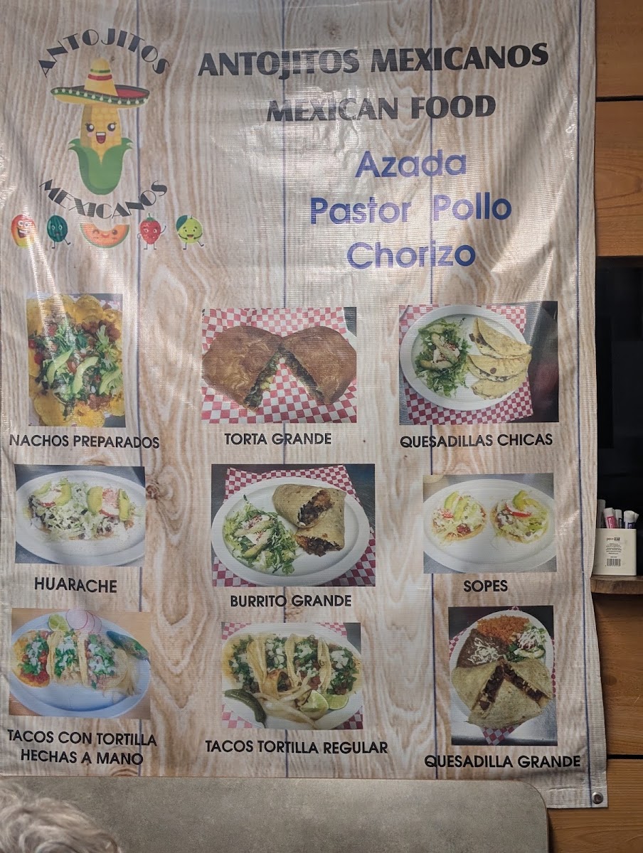 Antojitos Mexicanos menu board