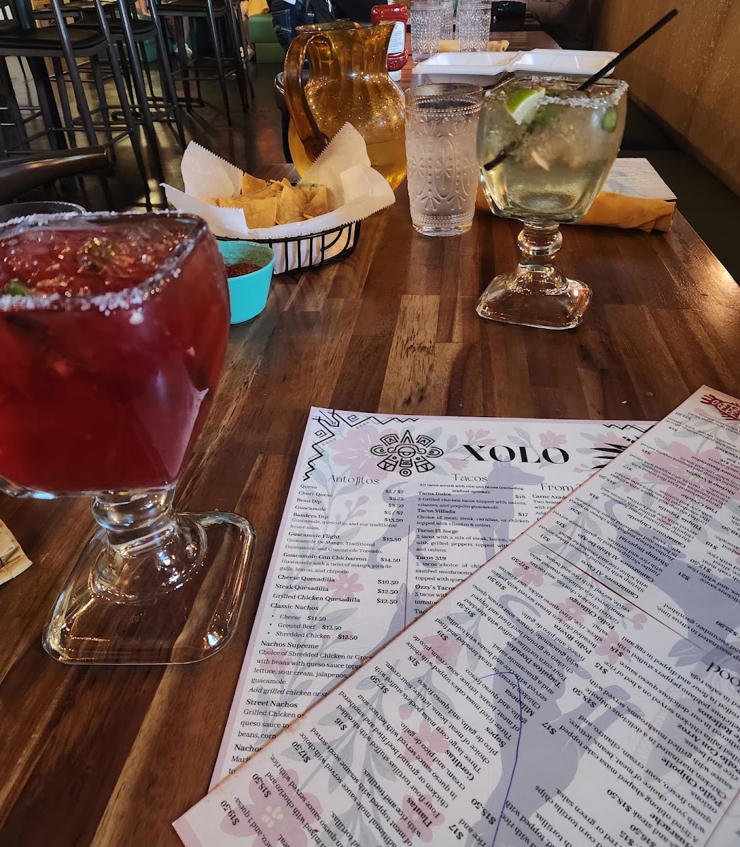 Xolo Mexican Cuisine menu board
