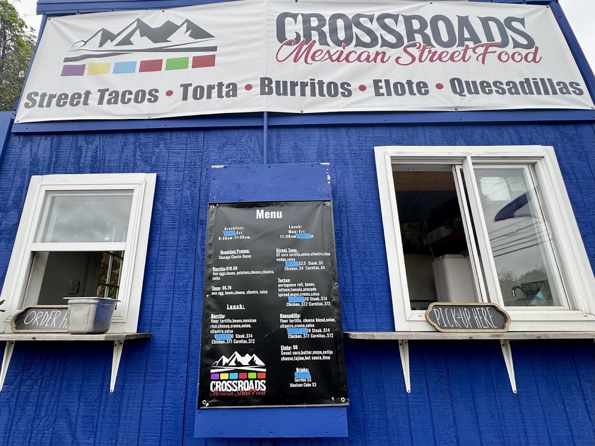 Crossroads Food Trailer menu board