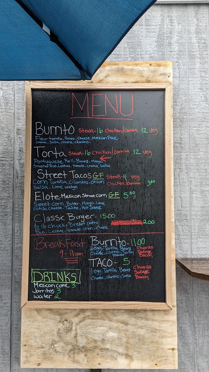 Crossroads Food Trailer menu board