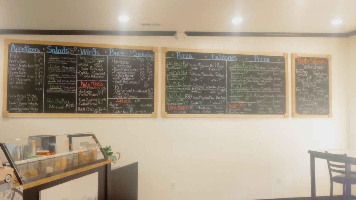 T Bracket Pizza menu board