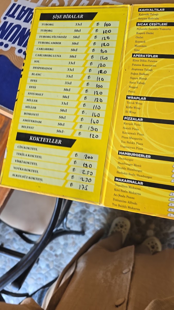 Anka Cafe menu board