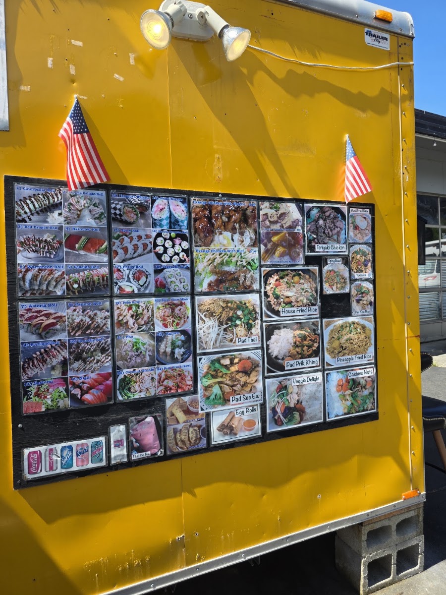 Asian Food Station menu board