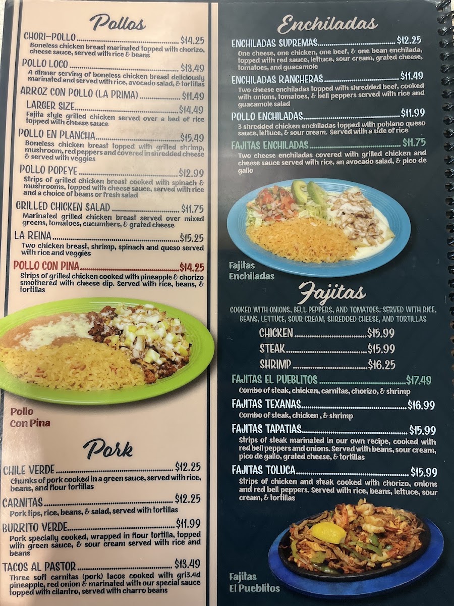 El Pueblito | Mexican menu board