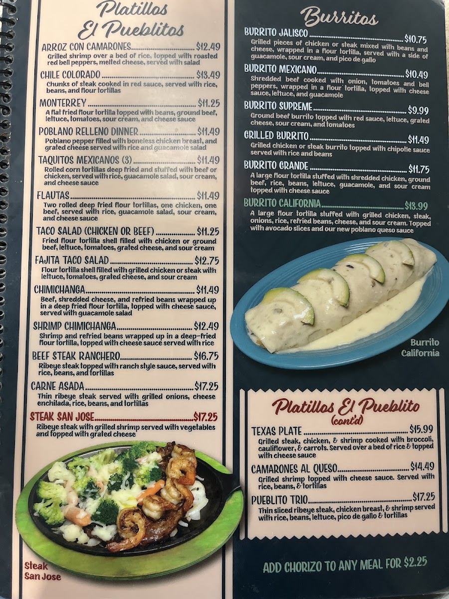 El Pueblito | Mexican menu board