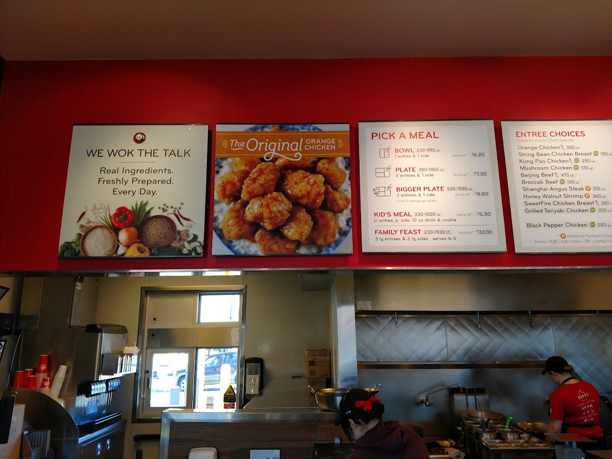 Panda Express menu board