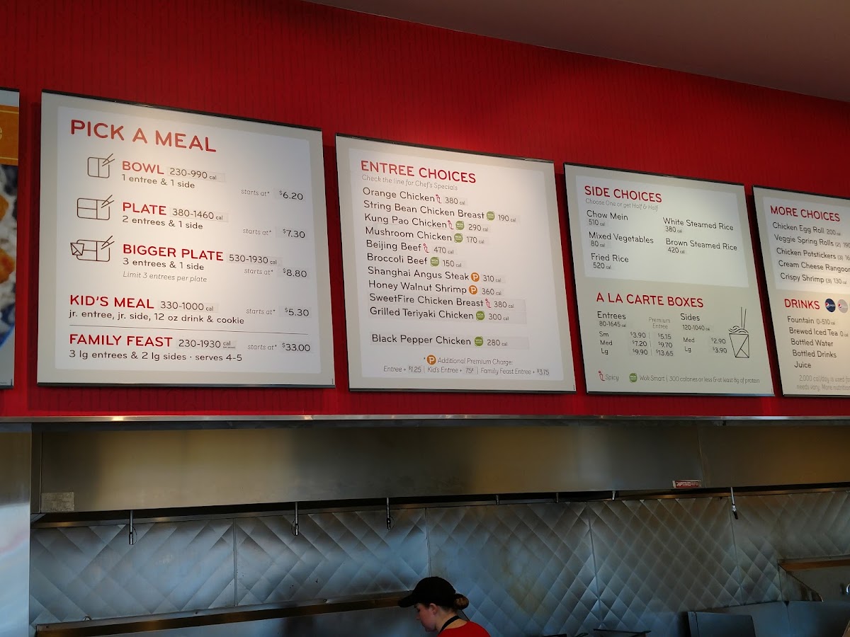 Panda Express menu board