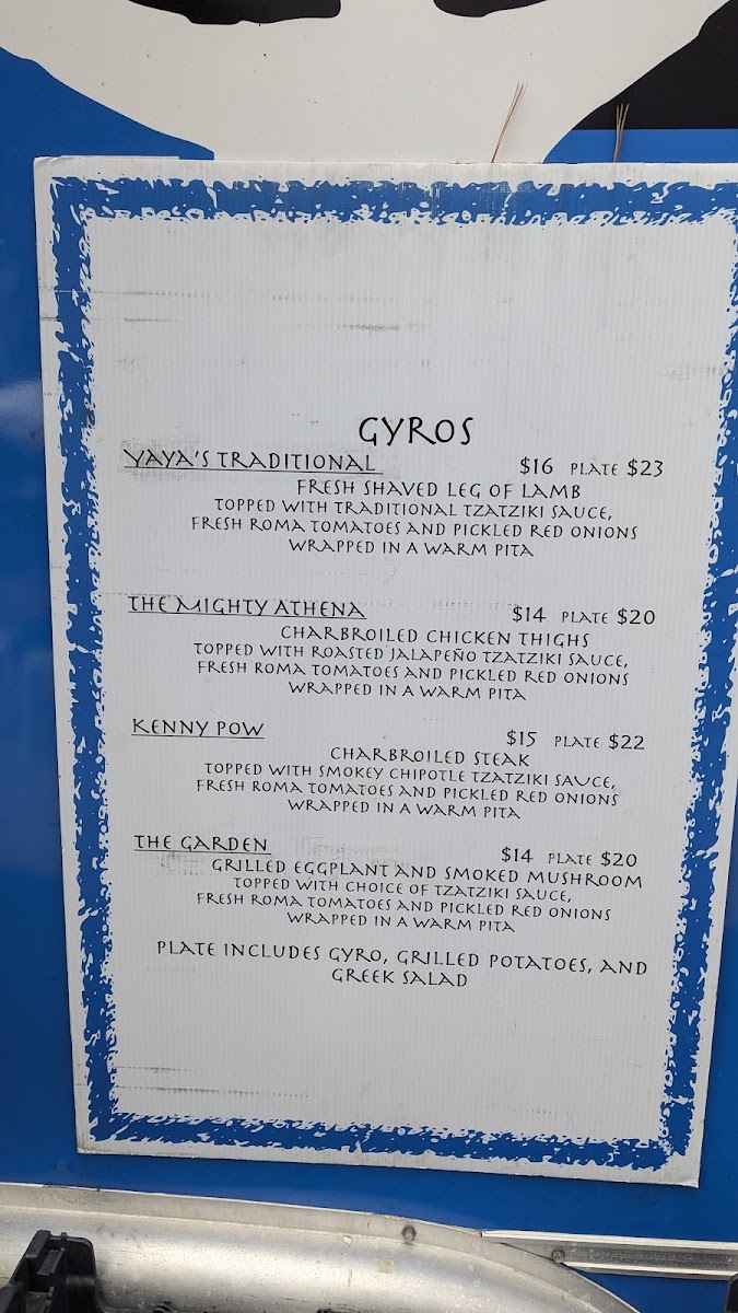 Century Commons Taps & Trucks menu board