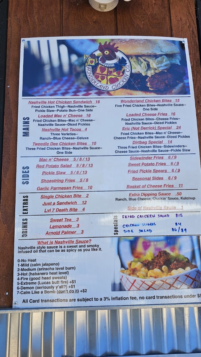 Century Commons Taps & Trucks menu board
