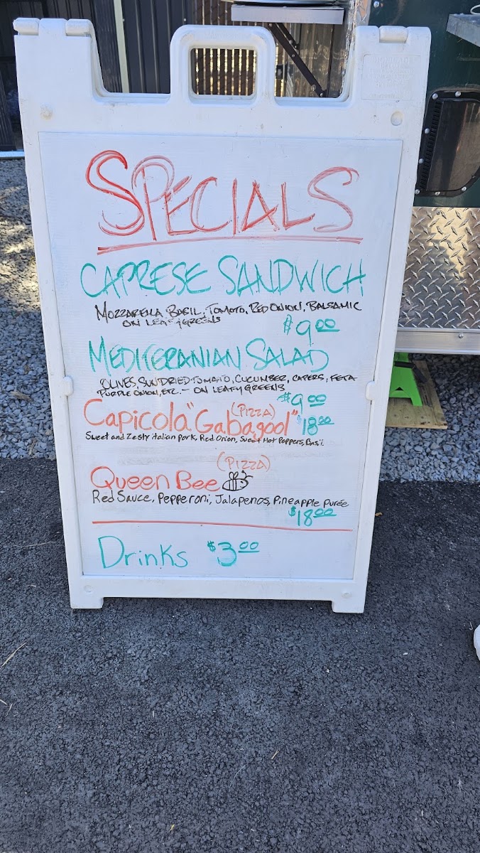 Century Commons Taps & Trucks menu board