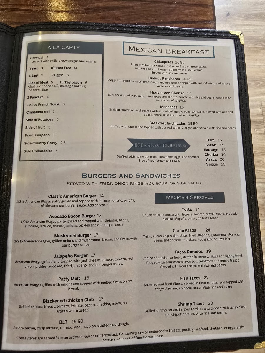 PRADO MEXICAN FUSION menu board