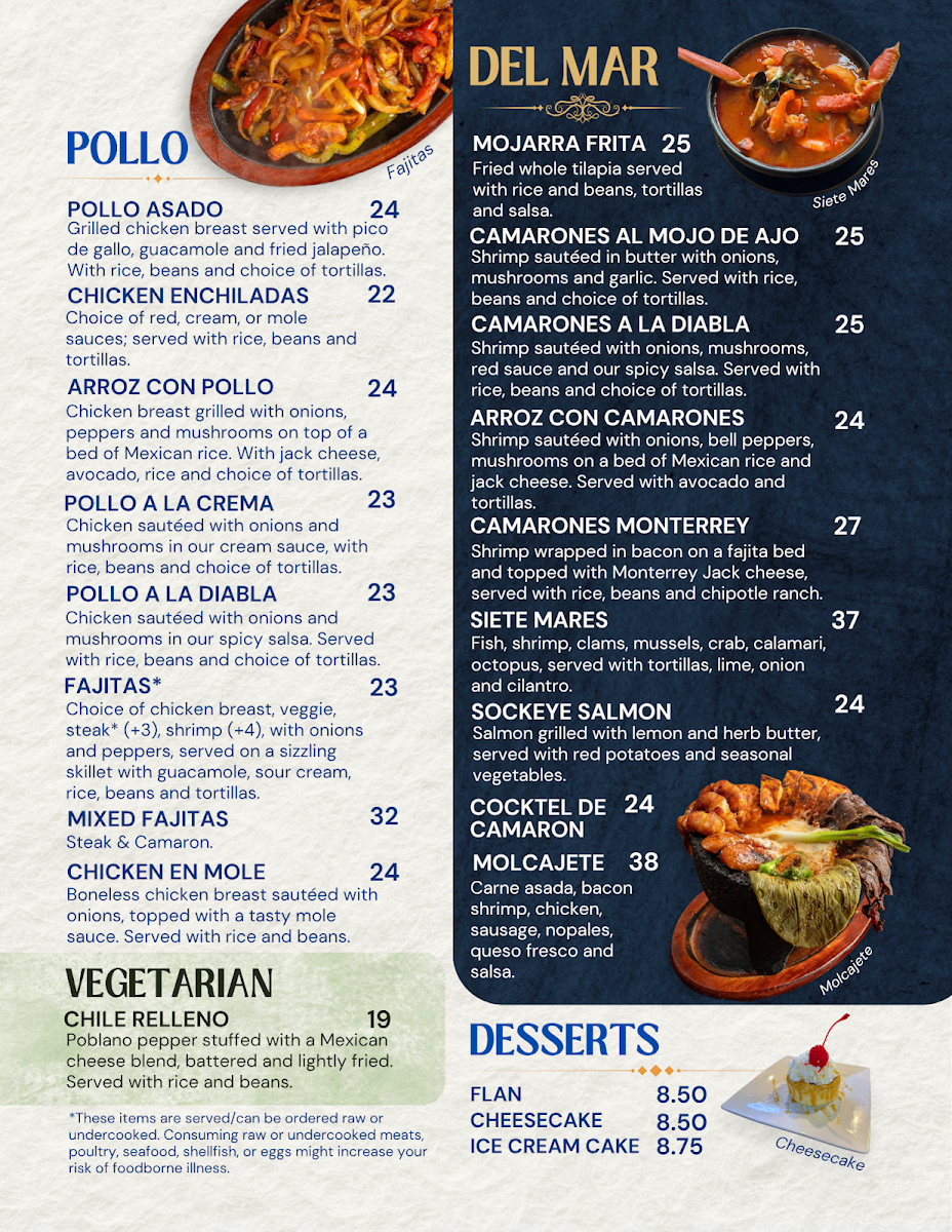 PRADO MEXICAN FUSION menu board