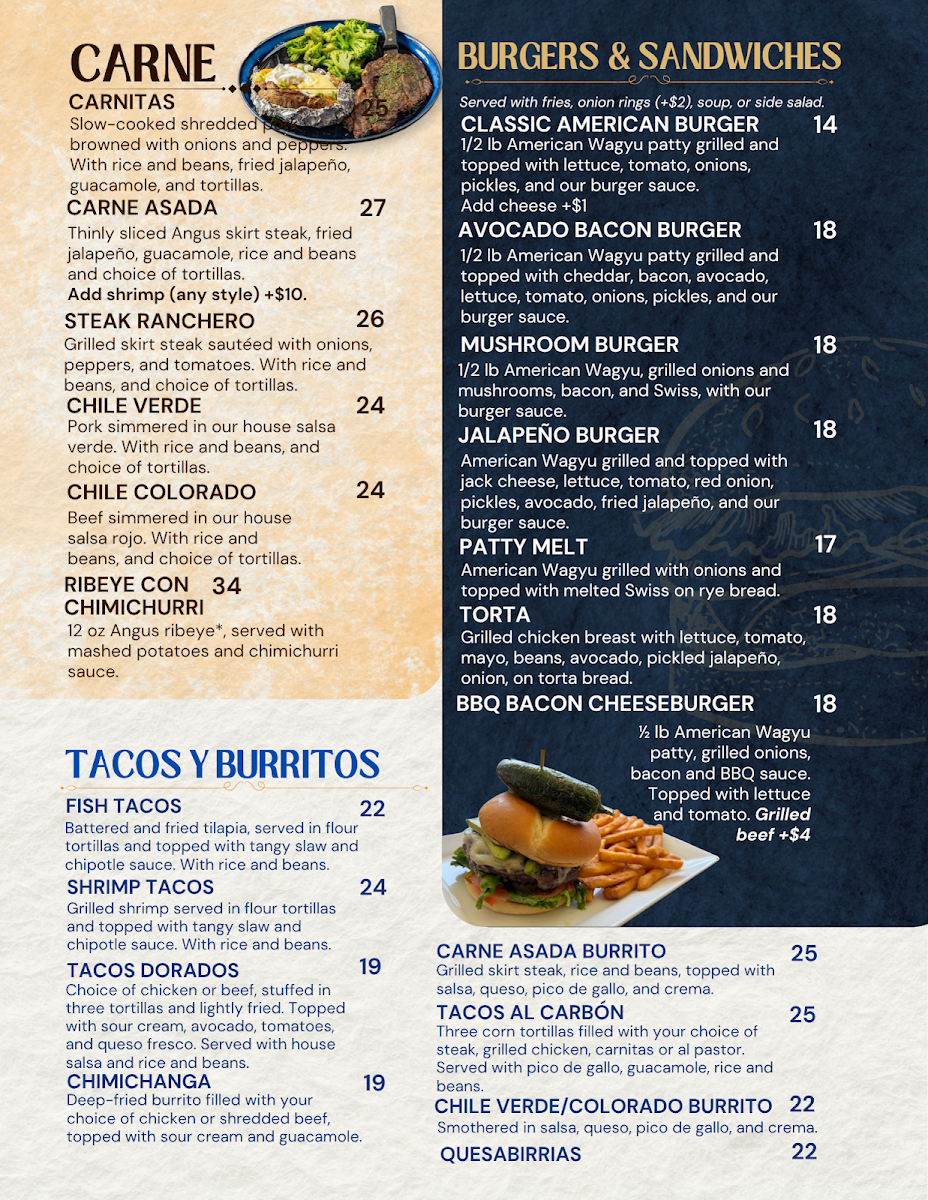 PRADO MEXICAN FUSION menu board