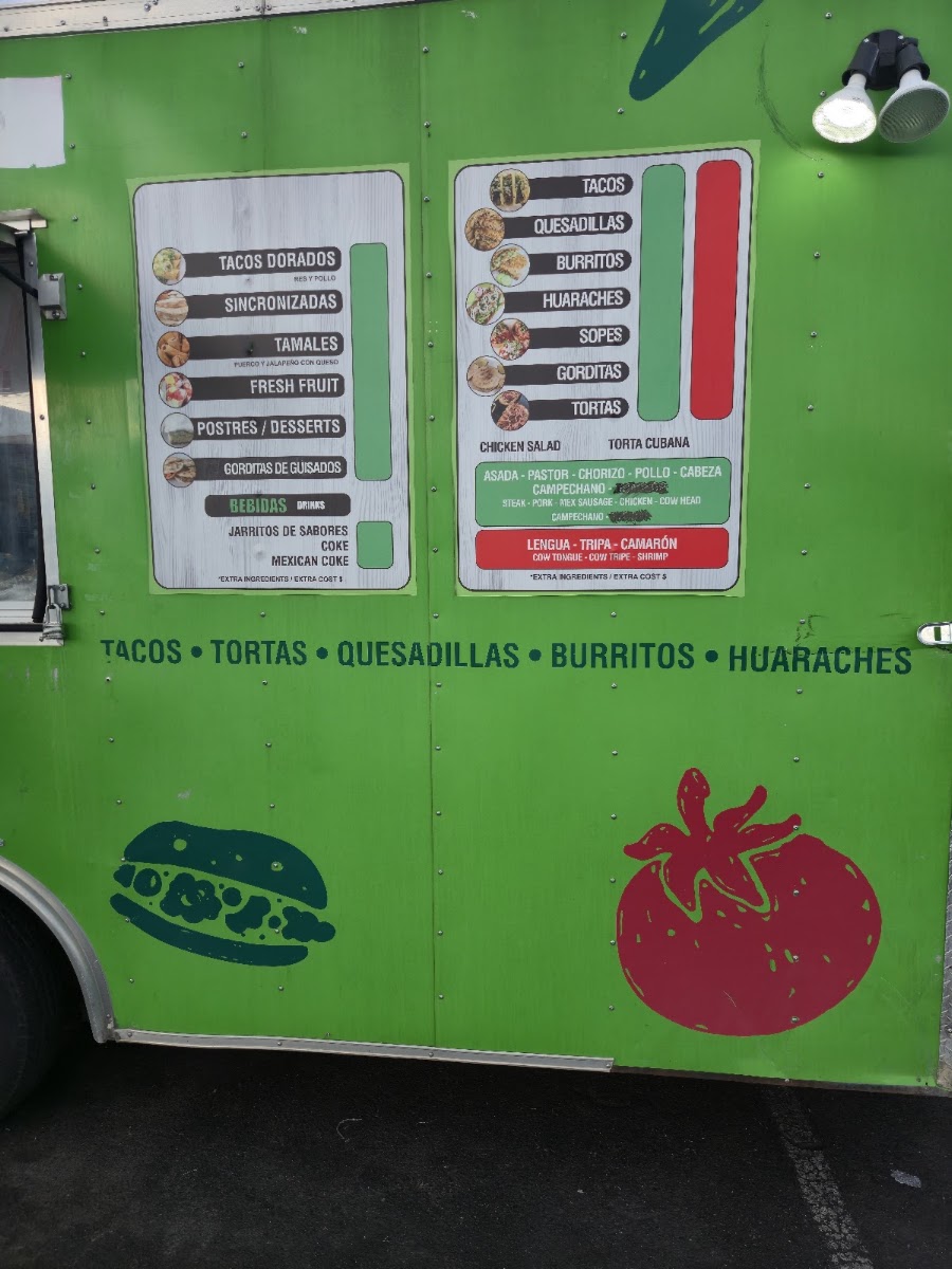 Taqueria Chonita LLC menu board