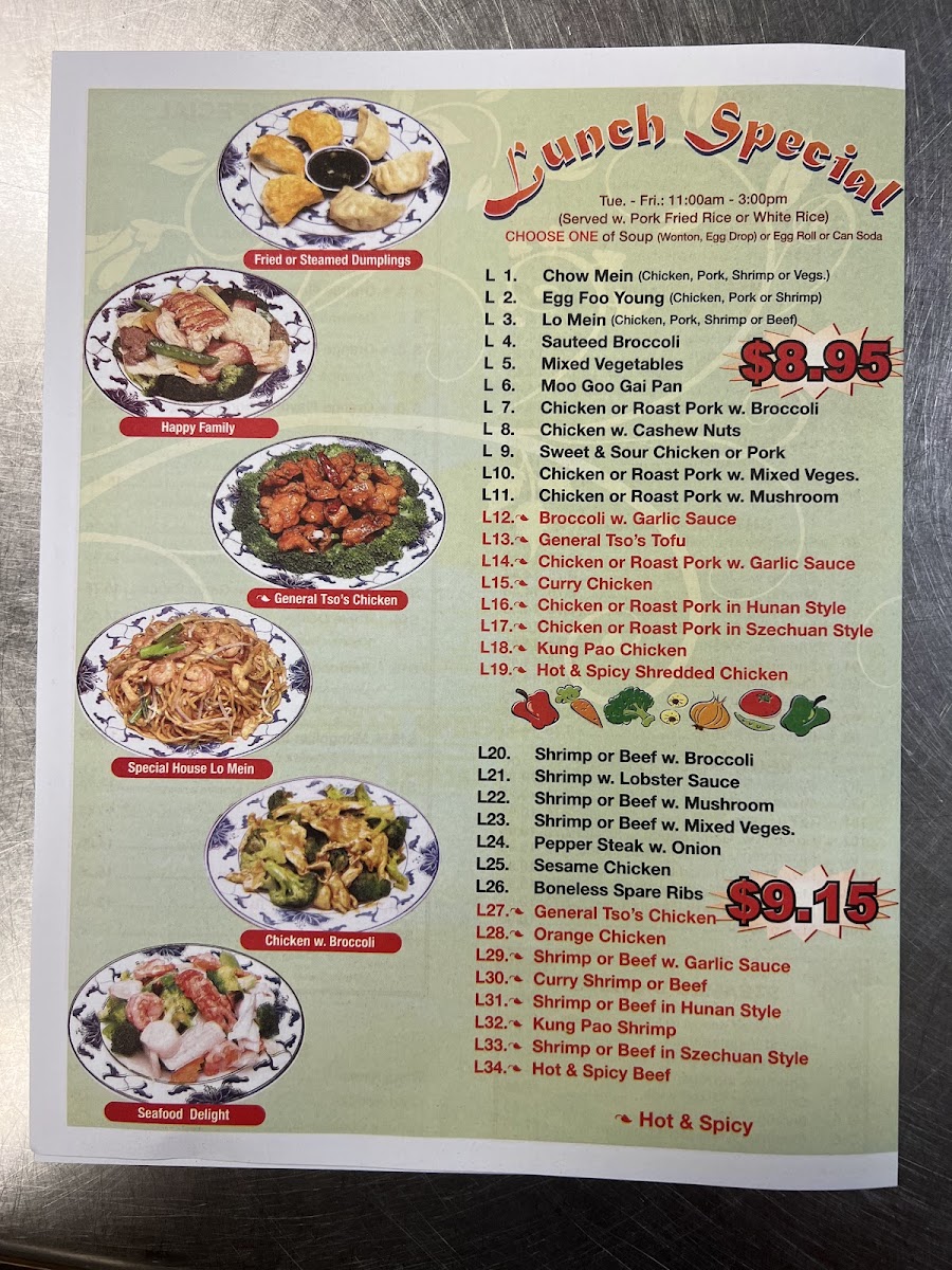 SENG LING Chinese kitchen menu board