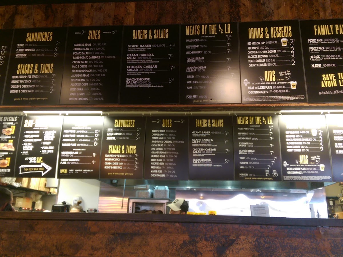 Dickey's Barbecue Pit menu board