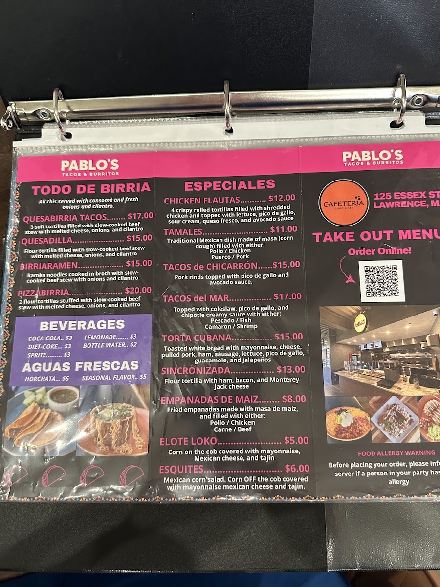 CAFETERIA Food Hall menu board