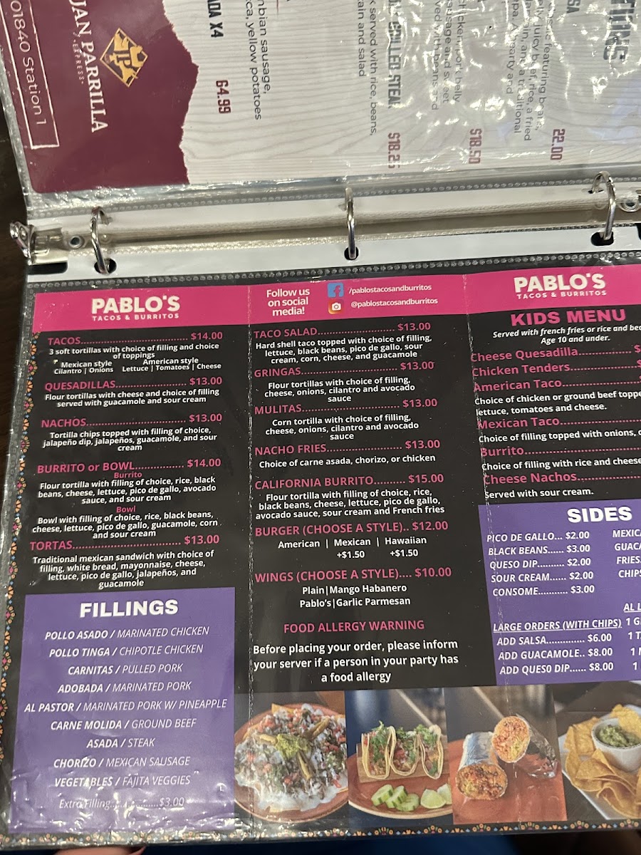 CAFETERIA Food Hall menu board
