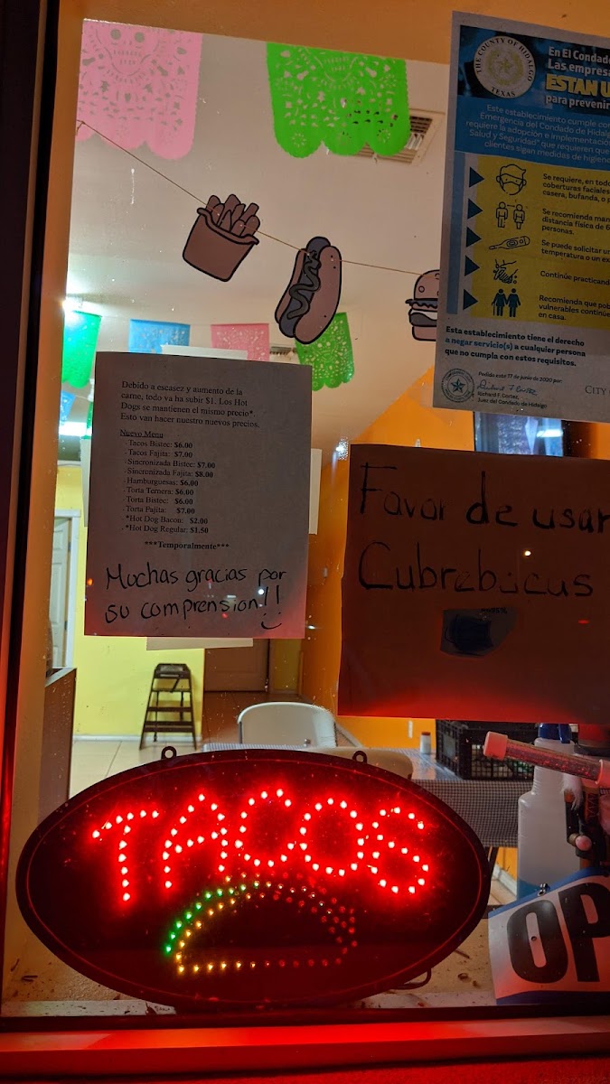 La Chabela menu board
