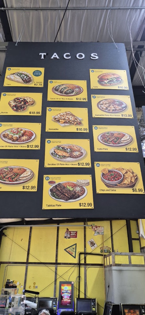 Gilbert's Food and Beer menu board