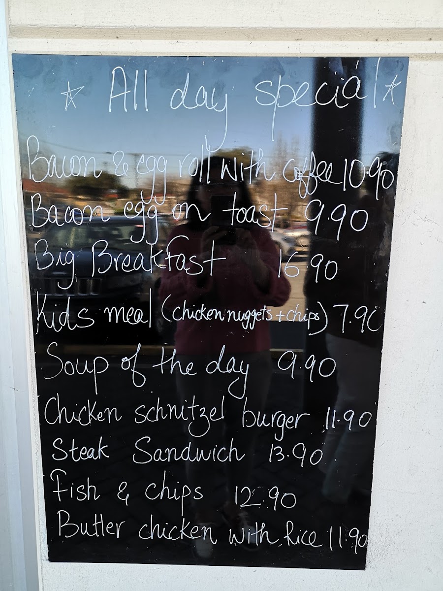 Sweet snax cafe menu board