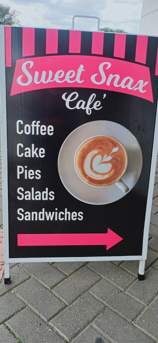 Sweet snax cafe menu board