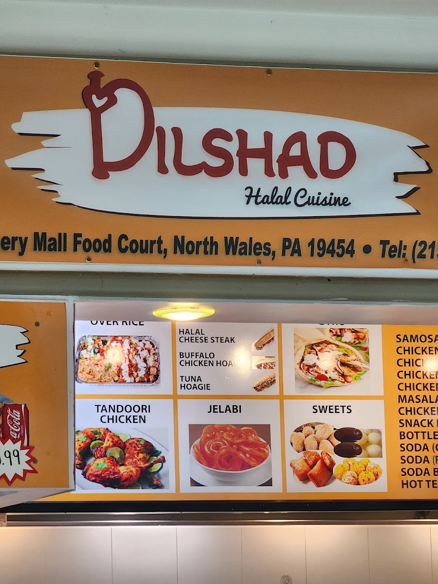 Dilshad Halal Cuisine menu board