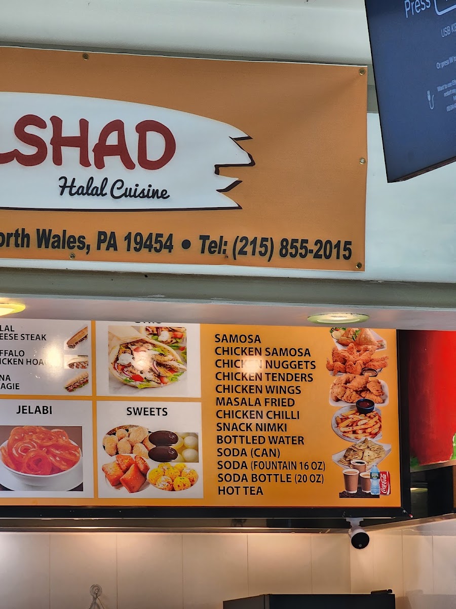 Dilshad Halal Cuisine menu board
