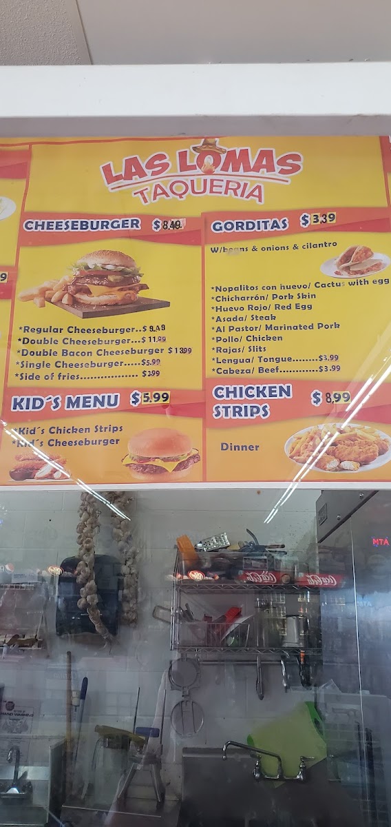 Las Lomas Taqueria menu board