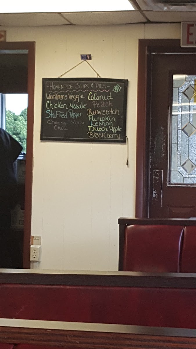 Barb's State Line Restaurant menu board