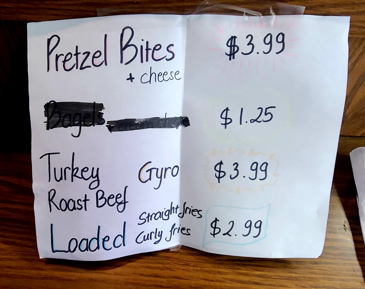 WVC Warrior Grill menu board