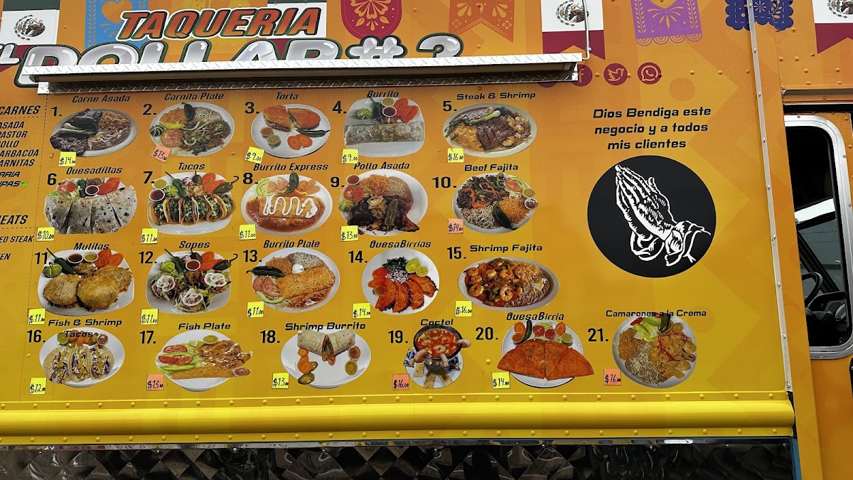 El Taco Express menu board