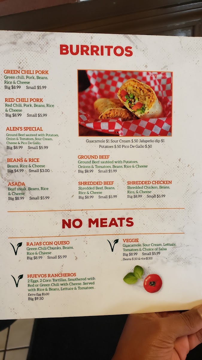 El Azteca menu board