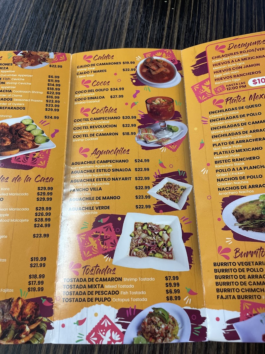 Pancho Villa Restaurant menu board