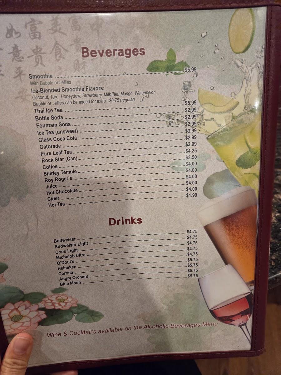 New Dragon | Chinese Restaurant and Lounge menu board