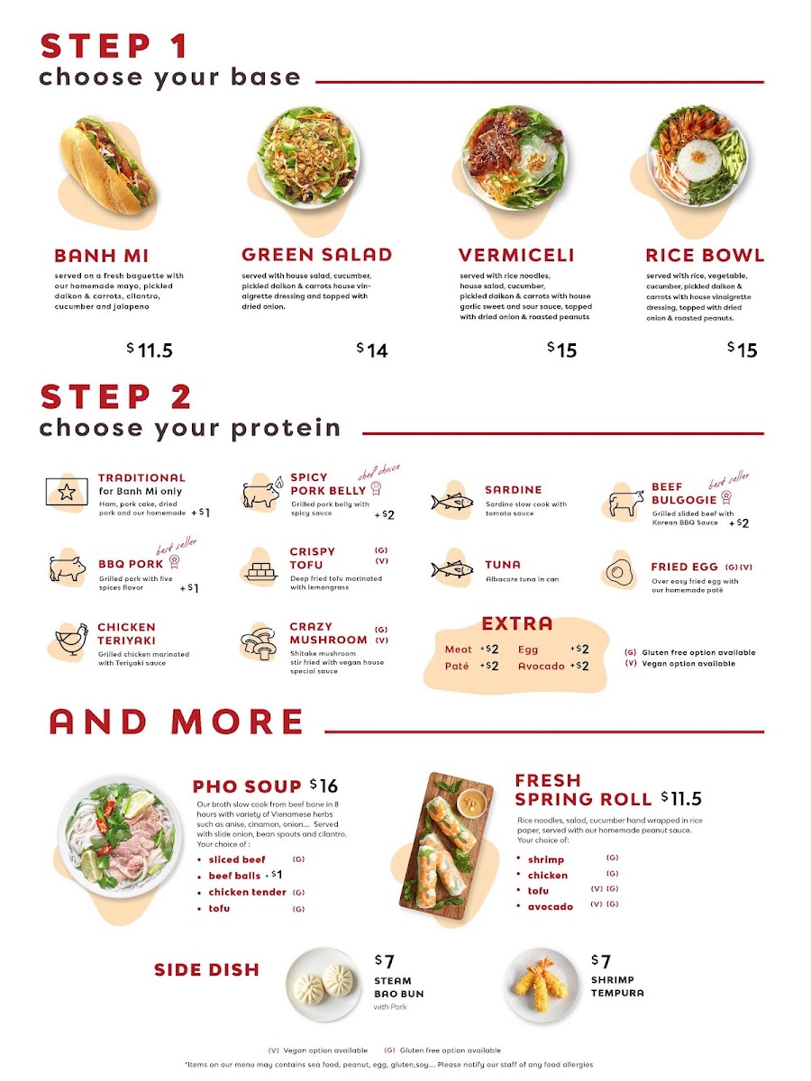 Banh Mi Zon - Petaluma menu board