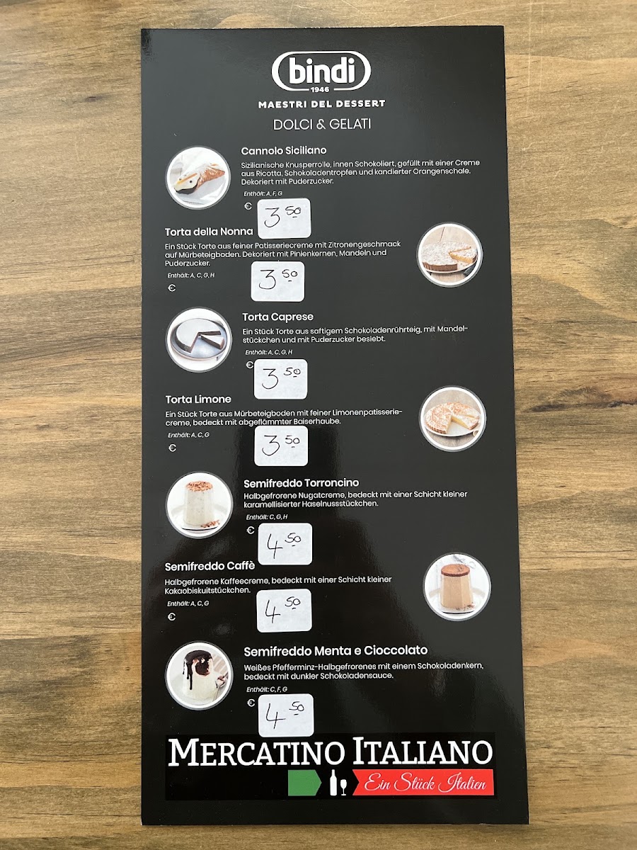 Mercatino Italiano menu board