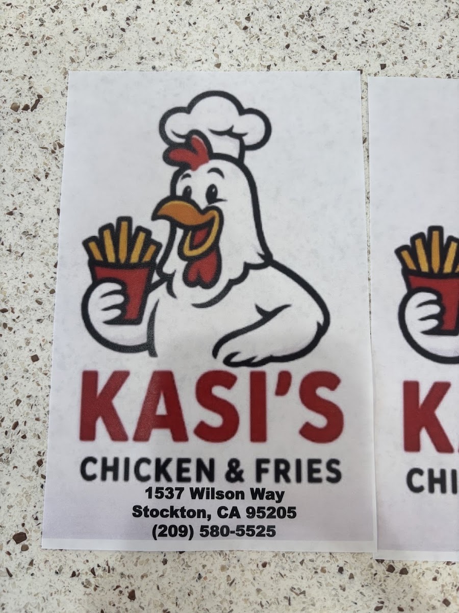 Kasi’s Chicken & Fries menu board