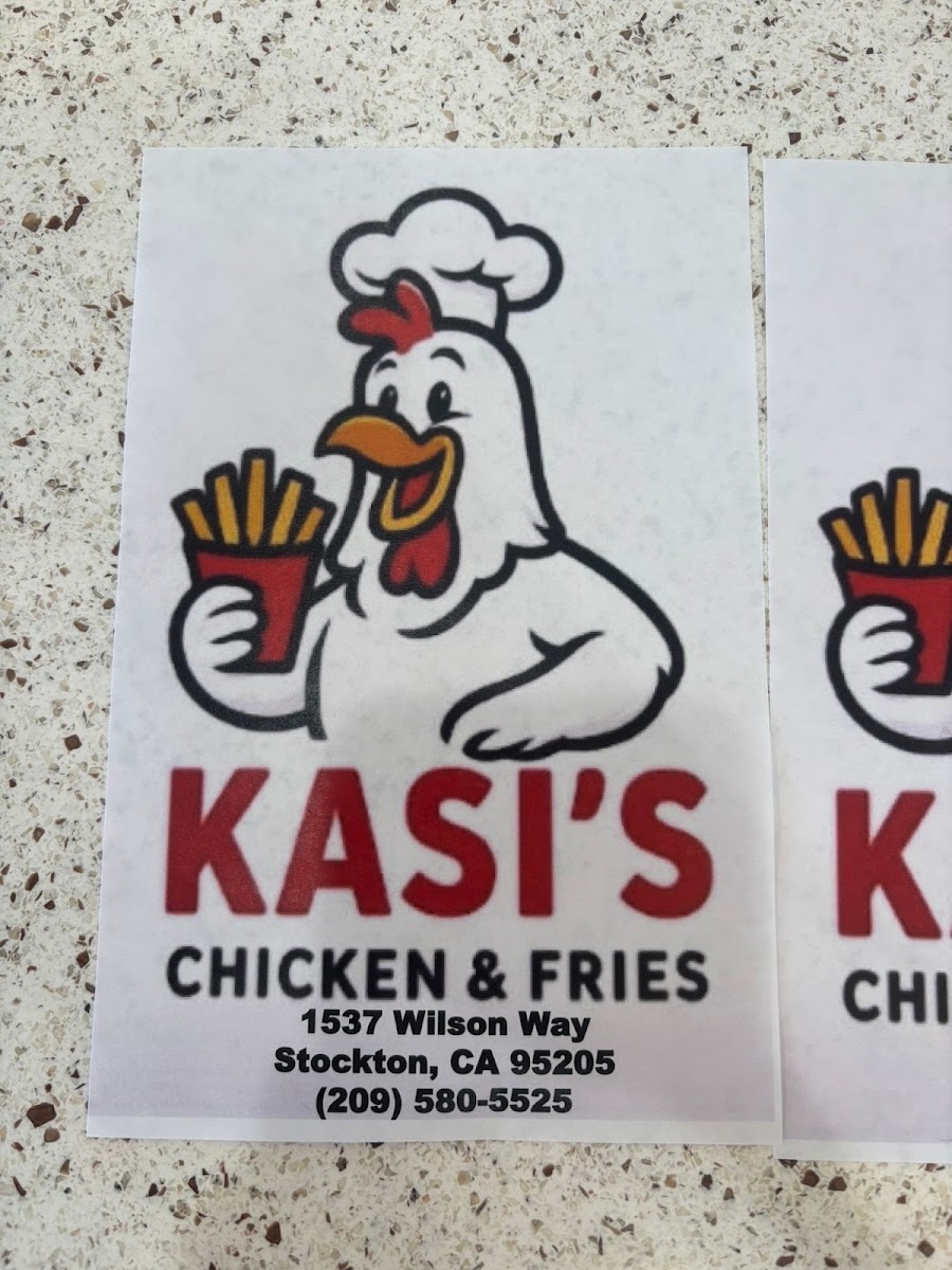 Kasi’s Chicken & Fries menu board