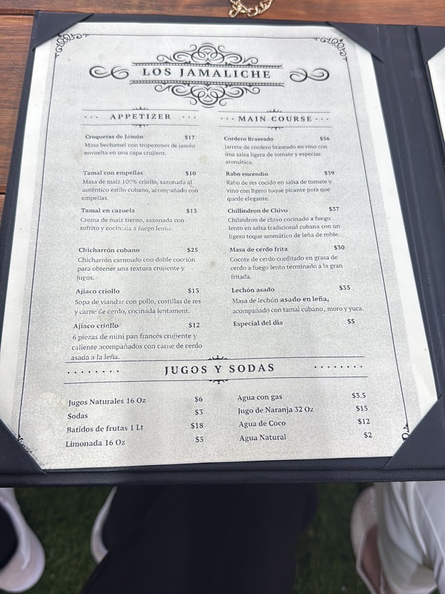 Rancho Los Jamaliches menu board