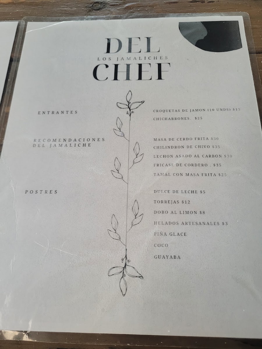 Rancho Los Jamaliches menu board