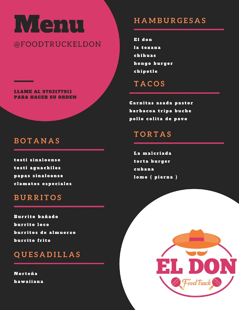 FoodTruckElDon menu board