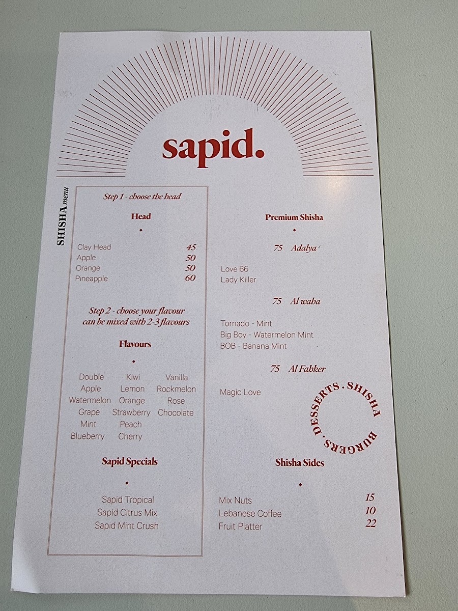 Sapid Sydney menu board