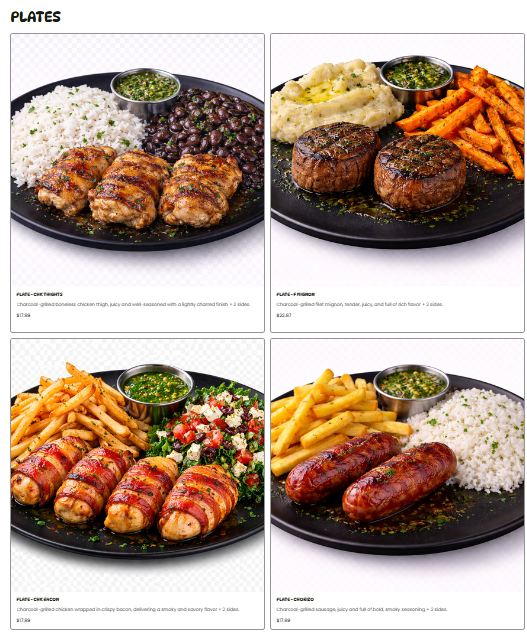 Vaca Grill menu board