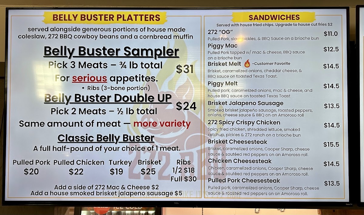 272 BBQ menu board
