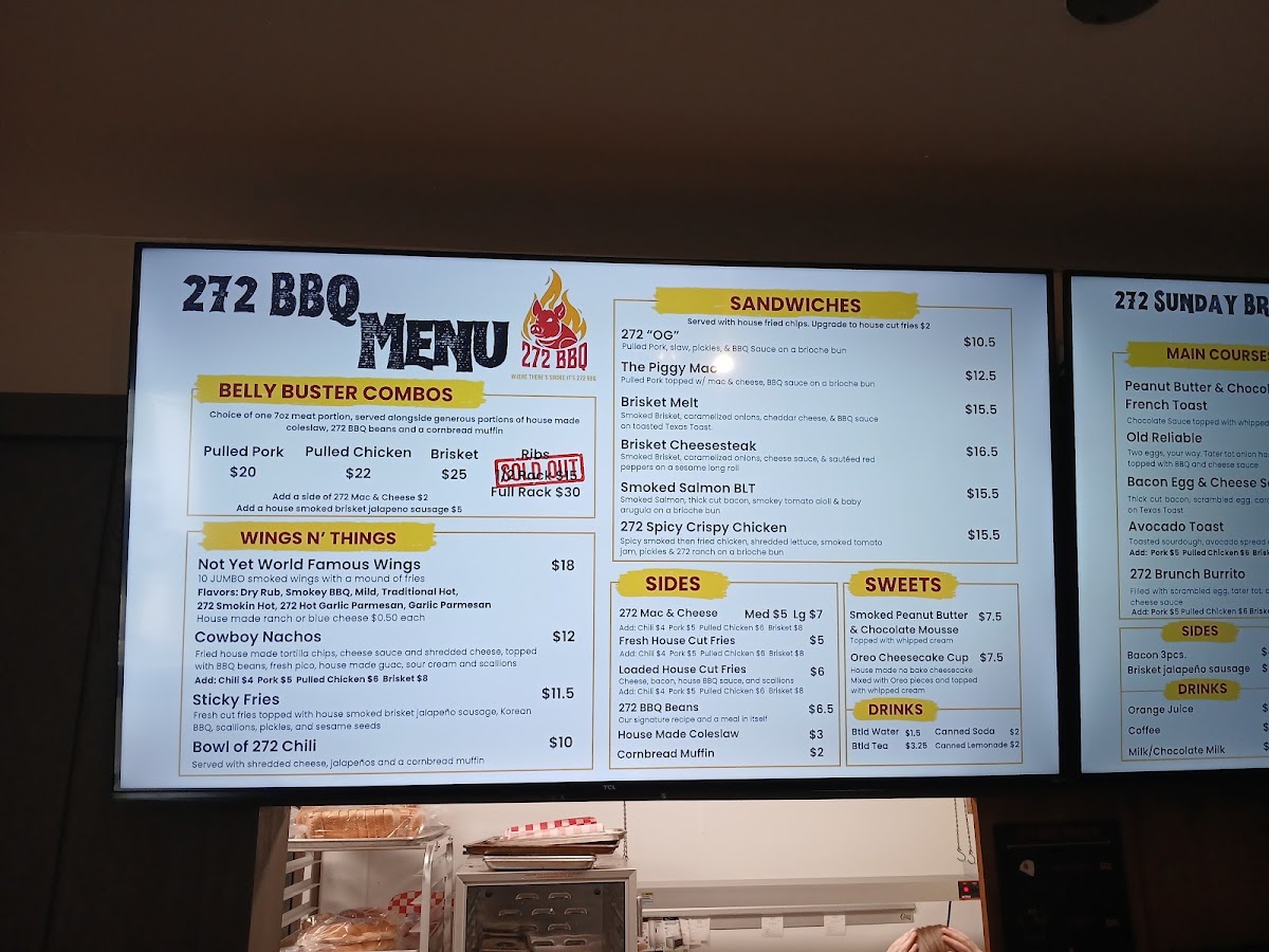 272 BBQ menu board