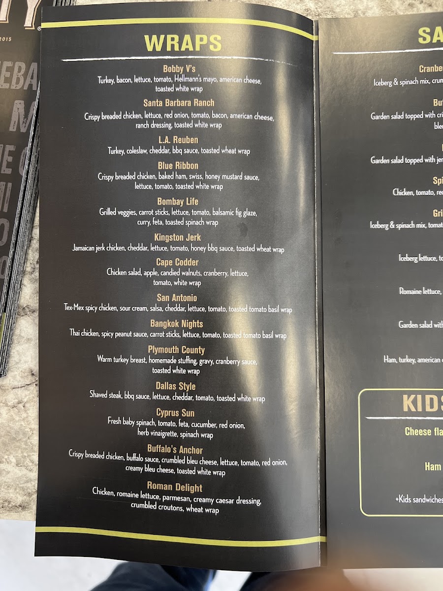 Wrap City Sandwich Co. menu board