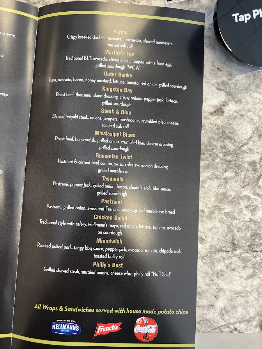 Wrap City Sandwich Co. menu board