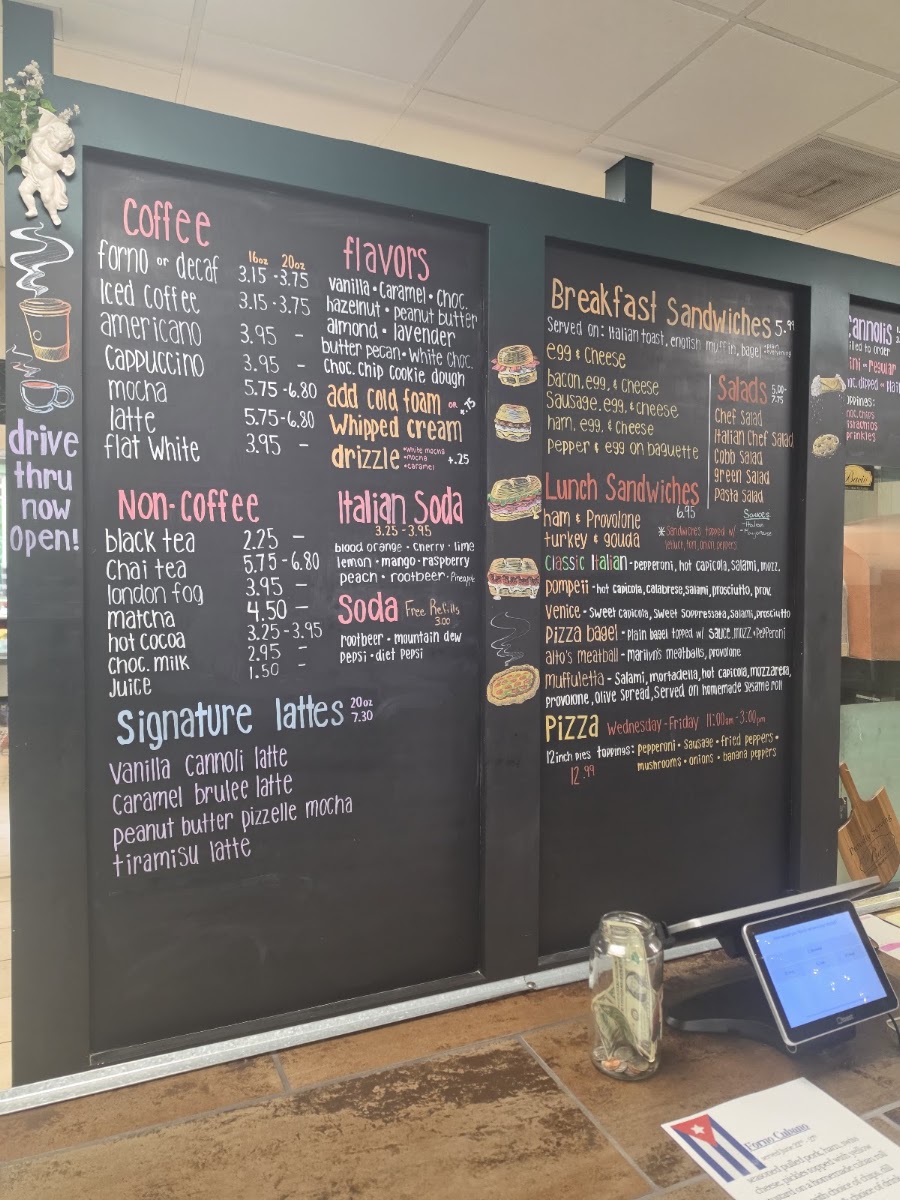 Forno Alto menu board