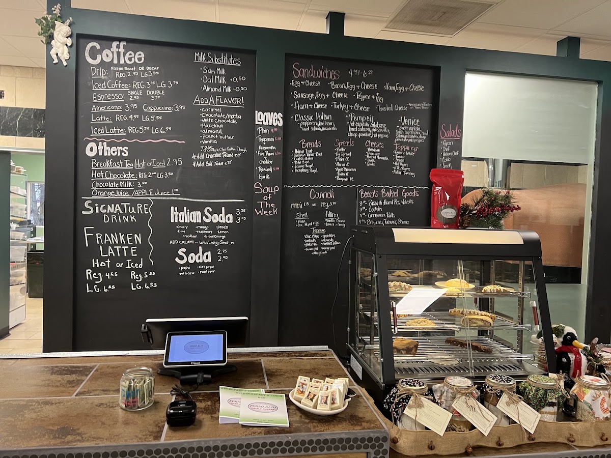Forno Alto menu board